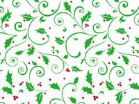 Pack Of 1, 24" X 100' 1.0 Mil Hollyday Berries Christmas Print Cello Rolls W/Swirls Of Green Holly Leaves With Red Berries Made In USA