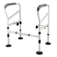 AXD Folding Clip-On Toilet Safety Frame, Adjustable Bath Hand Rail Handrail with Anti-Slip Armrest Rubber Suction Cups, for Elderly Disabled