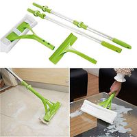Professional Window Squeegee, Extendable Double-Sided Window Scrubber/Cleaner Washer Tools with 180° Rotatable Cleaning Brush for Windows/Mirror/Glass Door/Car/Ceiling