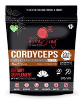Pure Cordyceps Sinensis Mushroom Extract Powder, 20:1 Concentration - Non-GMO, Gluten-Free, Vegan - 2oz/57gm