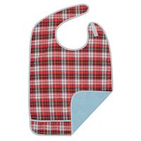 Modaliv Adult Bib - Extra Large Reusable Clothing Protector - Waterproof - Crumb Catcher - Machine Washable (XL Red)