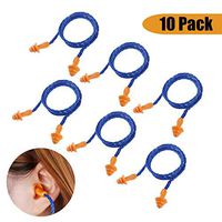 NUOLUX Reusable Ear Plugs Band Hearing Protection Soft 10 Pairs Blue