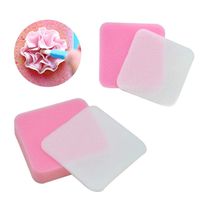 HuntGold 2pcs Fondant Flower Shapes Mat Sponge Gum Paste Mats Tools Flower Pattern Making Shaping Foam Pad Baking Cake Decorating -Pink + White