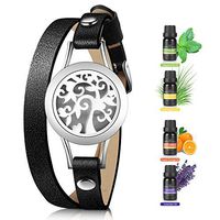 Birthday Gifts for Women Essential Oil Diffuser Bracelet with Lavender, Peppermint, Sweet Orange and Lemongrass Unique Gift Idea for Girlfriend, Mother, Coworker, Aunt-Heart Tree