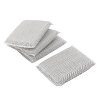 uxcell a16040700ux1316 Kitchen Dish Pot Pan Metallic Scrub Sponge Cleaning Pad Silver Tone Pack of 4