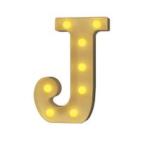 YOUZONE LED Marquee Letters LED Letter Lights Alphabet Light Up Sign Decoration Letters A - Z Symbol & for Wedding Birthday Party Battery Powered Christmas Lamp Night Light Home Bar Decoration (J)