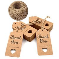 Gift Tags,Baby Shower Tags,Hollow Heart Thank You for Celebrating with Us Tags,100 Pcs Kraft Thank You Tags Shower Favors Tags for Wedding Party Favors Thanksgiving with 100 Feet Natural Jute Twine