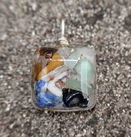 Hawaiian Healing Orgonite-Orgone Energy Pendants for Depression and Anxiety with Lapis Lazuli, Tiger's Eye and Green Adventurine (Small Square)