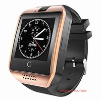Smart Watch with Camera, Q18 Bluetooth Smartwatch with Sim Card Slot Fitness Activity Tracker for Android Phones iOS Partial Functions (Rose Gold)