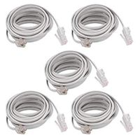 Yohii 5Pcs White RJ11 6P4C to RJ45 8P4C Modular Telephone Network Extension Cable 3 Meter 10ft