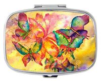 Rectangle Pill Case - Watercolor Butterfly Custom Fashion Style Pill Box - 2 Compartments Pill Box/Pill case