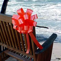 Coral Pull Bows with Tails - 8" Wide, Set of 6, Easter, Valentine's Day, Birthday, Spring