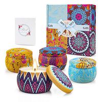 Y YUEGANG 4 x 4.4 Oz Scented Candles Gift Set, 100% Soy Wax Portable Travel Tin Candles, Women Gifts for Stress Relief and Aromatherapy Relaxation