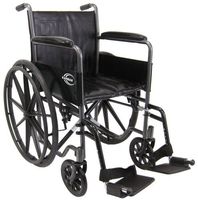 Karman Healthcare KN-800T Deluxe Standard Wheelchair with Fixed Armrests, Silver Vein, 18" Seat Width