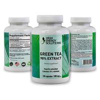 HIGH ENERGY SOLUTIONS Green Tea Extract Supplement with EGCG for Weight Loss - Energy - Metabolism Boost - Antioxidant Promotes Healthy Heart 120 Vegetable Capsules for Ultimate Bio-Availability