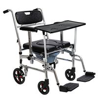 Bedside Commodes III- Old Man Toilet/Pregnant Woman Commode Chair/Hemiplegic Rehabilitation Wheelchair Aluminum Alloy Collapsible Pulley With Pedal Mobile Wheelchair