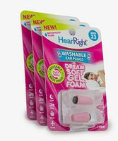 HearRight Dream Soft Ear Plugs Reusable Ear Plugs for Sleeping Foam Ear Plugs for Women (3-Pack)