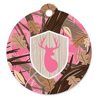 Pink Gone Hunting - Deer Hunting Girl Camo Baby Shower or Birthday Party Favor Gift Tags (Set of 20)