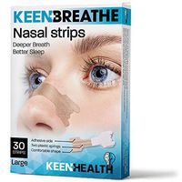 Snoring Solution - Nasal Strips to Instantly Relieve Nasal Congestion - 30 Count Anti-Snoring Strips - Scentless Nose Strips - Keenhealth - Deeper Breath Better Sleep - K-NS-356