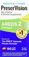 Bausch + Lomb PreserVision AREDS 2 Eye Vitamin & Mineral Supplement Soft Gels, 90 Count Bottle, Packaging may Vary