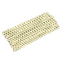 Iuhan 25Pcs Paper Straws Wave For Kids Birthday Party Wedding Decorations (Gold)
