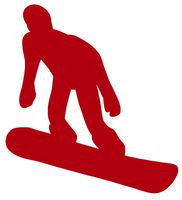 hBARSCI Snowboarding Vinyl Decal - 5 Inches - for Cars, Trucks, Windows, Laptops, Tablets, Outdoor-Grade 2.5mil Thick Vinyl - Red