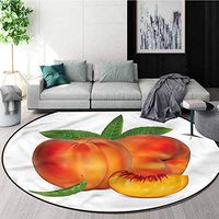 Peach Anti-Skid Area Rug,Vivid Vitamin Rich Snack Living Room Bedroom Study Soft Carpet Round-63