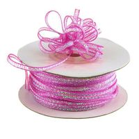 Ben Collection 1/4" X 25 Yards Iridescent Pull String Bows Ribbon (Fuchsia)