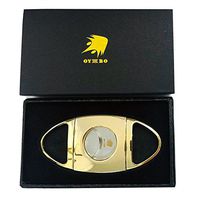 OYHBO Cigar Cutter Stainless Steel Guillotine Style Double Blades Cutter Perfect for Most Cigars (Gold)