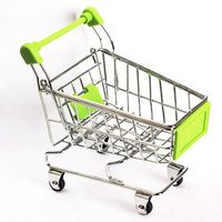 Vktech Mini Shopping Cart Supermarket Handcart Shopping Utility Cart Mode Storage Toy (Green)