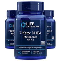 Life Extension 7-Keto Dhea 100 Mg Vegetarian Capsules, 60 Count (Pack of 3)
