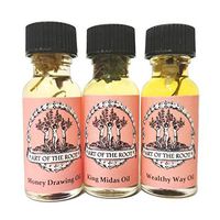 Art of the Root, Ltd. Money Oil Set with Wealthy Way, Money Drawing & King Midas Oils for Prosperity, Success, Abundance & Financial Growth Wiccan Pagan Hoodoo Conjure Magick