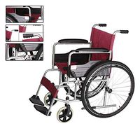 YxnGu Widen Seat Self-propelled Wheelchair for Disabled & Elderly - Folding Manual Wheelchair with Soft Seat & Pneumatic Tyres