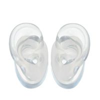 Ear Model Soft Silicone (Pair) - Transparent Flexible Earmold Ear Displays for Acupuncture, Jewelry, Audio Music Recording, Education