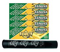 Herb Airtight Tube Pocket Protector with Juicy Jay's Banana 1.25 Flavored Hemp Rolling Papers 5 Count DC Crafts Nation- Ganesha
