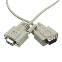GOWOS Null Modem Cable, DB9 Male to DB9 Female, UL Rated, 8 Conductor, 6 Foot - Beige Molded Cross Serial Extension Adapter Wire