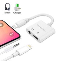 Adapter to 3.5 mm Headphone Jack Adaptor Charger for iPhone 7/8/ X/ 7 Plus/ 8 Plus, HKHONGDATECH Earphone Adapter Headphone Aux Audio & Charge Adaptor, Support iOS 10.3 or Later