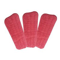 Set of 3 Microfiber Spray Mop Replacement Heads for Wet/Dry Mops Reusable Replacement Refills Fits for Bona Floor Care System (red)