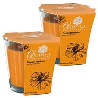 Aroma From Nature Tropical Paradise 4 oz AireCare Scented Candle - 2 Pack - Aromatherapy Candles - Home Fragrance - Apothecary Glass With Single Wick