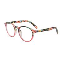 Anti Blue Light Blocking Glasses for Women UV Screen Non Prescription Gaming Computer Vintage Round Eyewear (Red under the pattern)