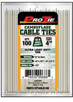 Pro Tie CFT4ULD100 4-Inch Tan Nylon Ultra Light Duty Cable Ties, 100-Pack