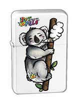 Hat Shark Pot Smoking Pals Koala Vector KGM Thunderbird Vintage Lighter - White Matte Finish