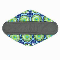 14 Inch Overnight Charcoal Bamboo Mama Cloth/Menstrual Pads/Reusable Sanitary Pads (Peacock)
