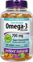 Webber Naturals Omega-3 Extra Strength 700 mg EPA/DHA · Super Concentrated, 100 softgels