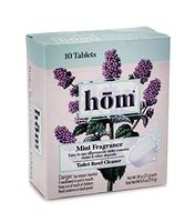 hom 7202 Toilet Bowl Cleaner Tablets, Dual-Action Effervescent, Mint Fragrance, 10 Tablets