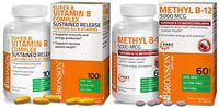 Methyl B12 5000 mcg Vitamin B12 Methylcobalamin Lozenges + Super B Vitamin B Complex Sustained Slow Release