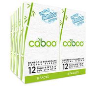Caboo Tree Free Bamboo Facial Tissue Paper, Eco-Friendly Travel Size Pocket Packs, 12 Sheets Per Pack, Total of 8 Soft Packs