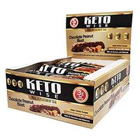 Keto Wise Meal Replacement Bar - Chocolate Peanut Blast - Low Carb, High Protein, Low Sugar - Box of 12