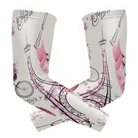 WXLIFE Paris Eiffel Tower Floral Bike Sun Uv Protection Sport Arm Sleeves for Men Women Kids Running Basketball Cycling Arm Warmer Sleeves 1 Pair