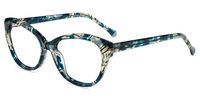 Firmoo Blue Light Blocking Glasses Inspired Vintage Cateye Computer Non-Prescription Glasses for Women(Green Pattern Frame)